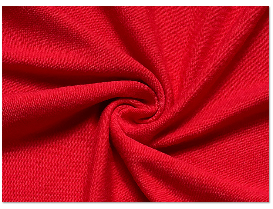 Red Color 1.85M 130G Staple Single Jersey Fabric