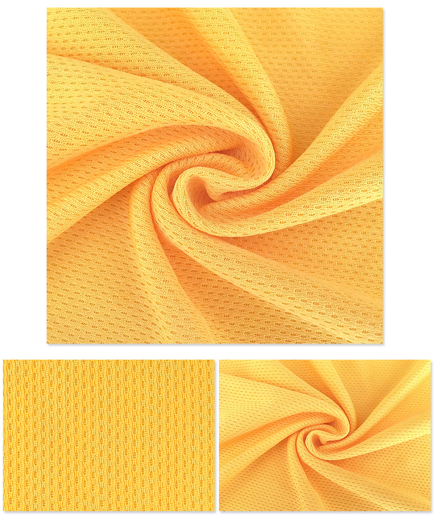 Yellow 1.55M 160G Poly Mitong T-shirt Mesh Fabric