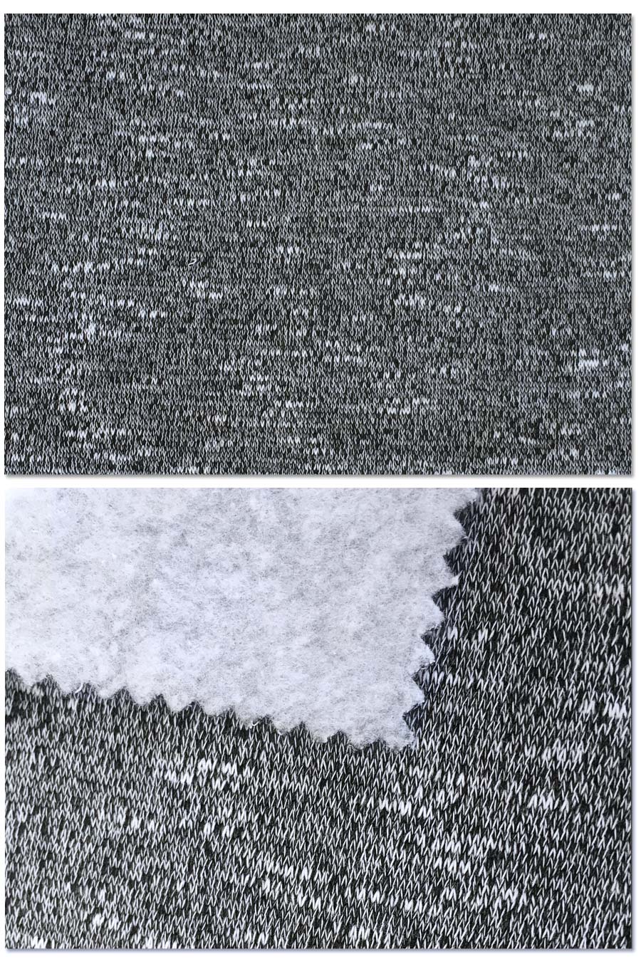 1.8M 280G Knitted TC Grey Melange Fleece Fabric
